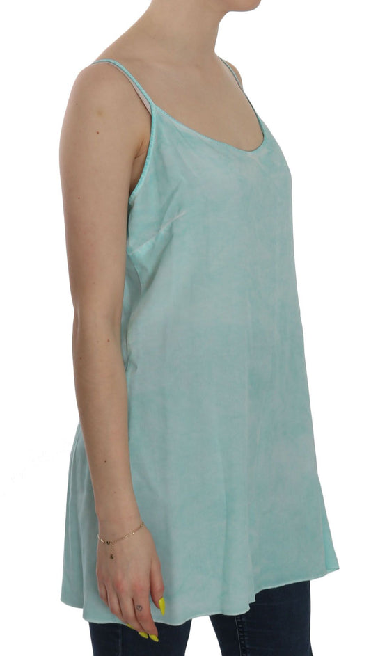 Elegant Spaghetti Strap Sleeveless Blue Top - SEHABRANDS