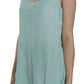 Elegant Spaghetti Strap Sleeveless Blue Top - SEHABRANDS