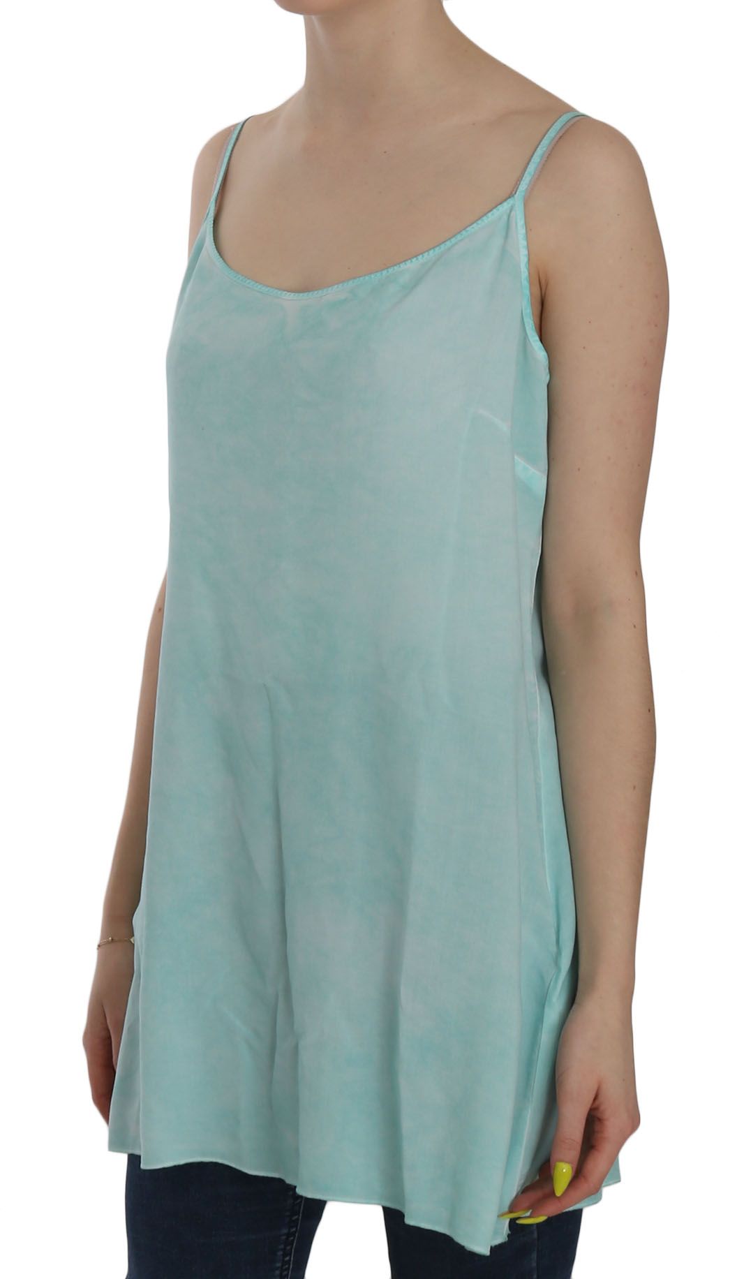 Elegant Spaghetti Strap Sleeveless Blue Top - SEHABRANDS