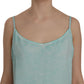 Elegant Spaghetti Strap Sleeveless Blue Top - SEHABRANDS