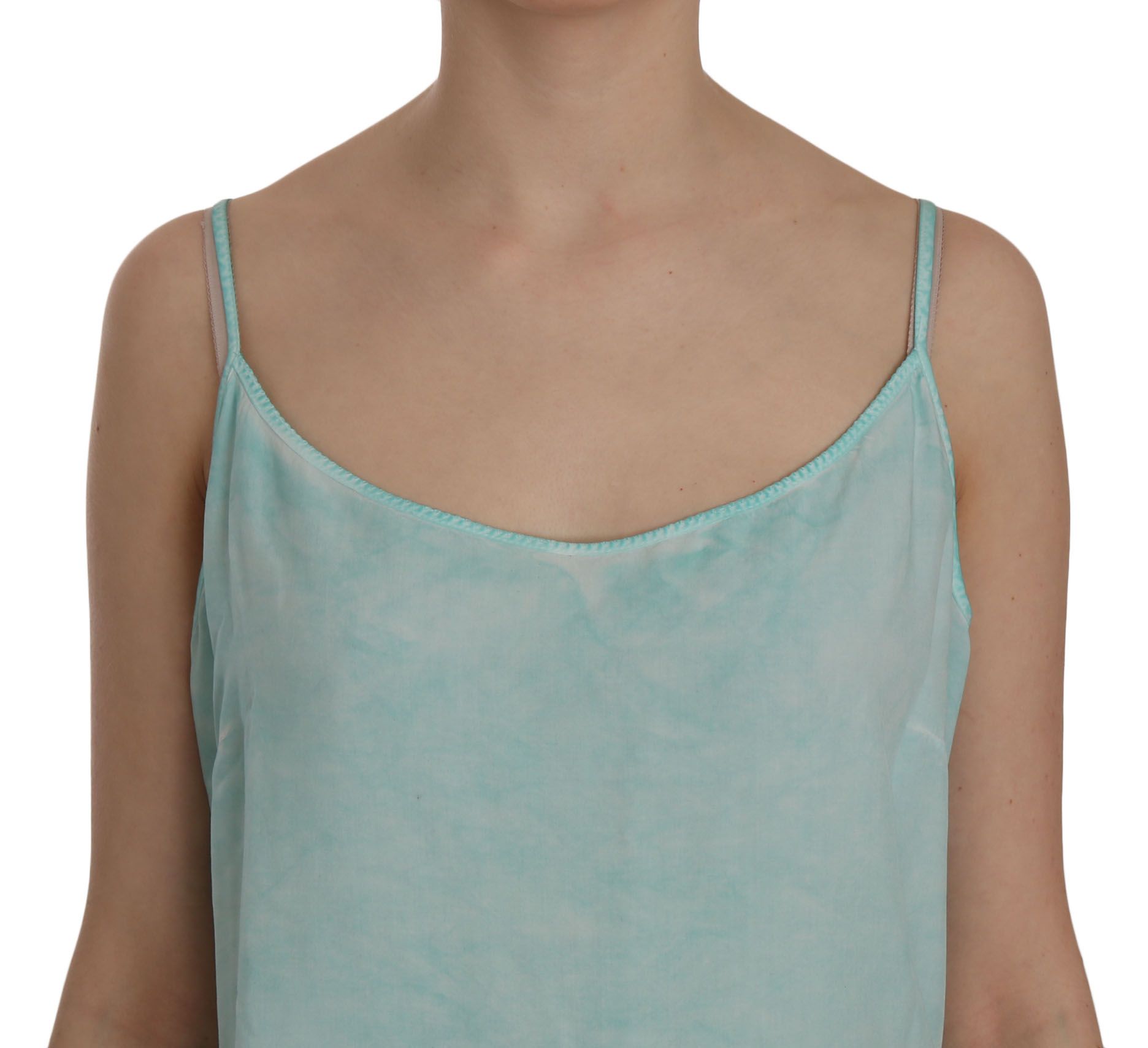 Elegant Spaghetti Strap Sleeveless Blue Top - SEHABRANDS