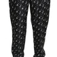 Dolce & Gabbana Elegant Black Musical Instrument Print Silk Pants