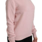 Dolce & Gabbana Cashmere-Blend Pink Crew Neck Sweater