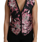 Dolce & Gabbana Elegant Floral Brocade Plunging Vest Top