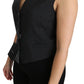 Dolce & Gabbana Chic Black Dotted Wool Blend Sleeveless Vest