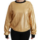 Dolce & Gabbana Elegant Gold Crew Neck Cotton Sweater