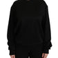 Dolce & Gabbana Elegant Black Cotton Crew Neck Pullover Sweater