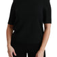 Elegant Black Stretch Blouse Top