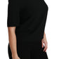 Elegant Black Stretch Blouse Top