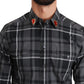 Dolce & Gabbana Elegant Gray Checkered Martini Dress Shirt