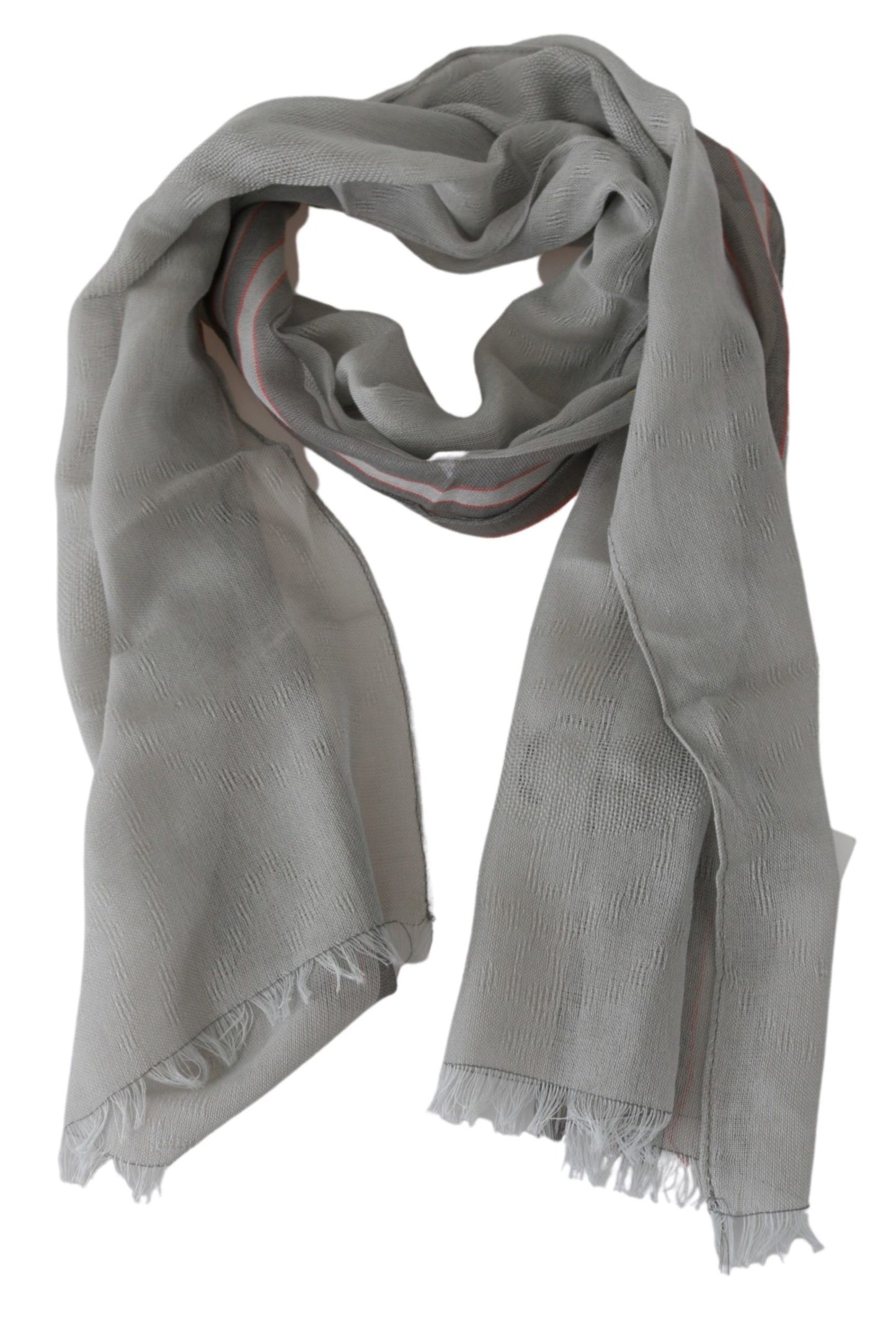 Elegant Gray Cotton Men's Scarf - SEHABRANDS