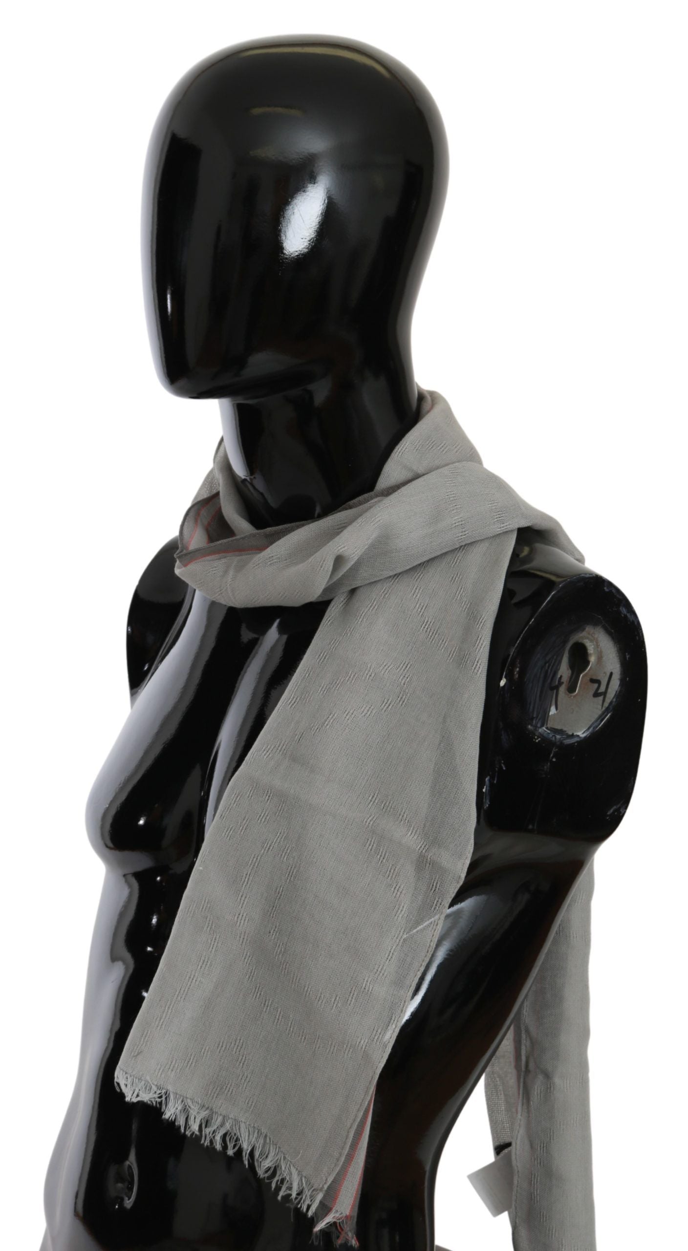 Elegant Gray Cotton Men's Scarf - SEHABRANDS