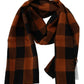 Chic Orange Check Wool Blend Scarf - SEHABRANDS