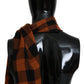 Chic Orange Check Wool Blend Scarf - SEHABRANDS