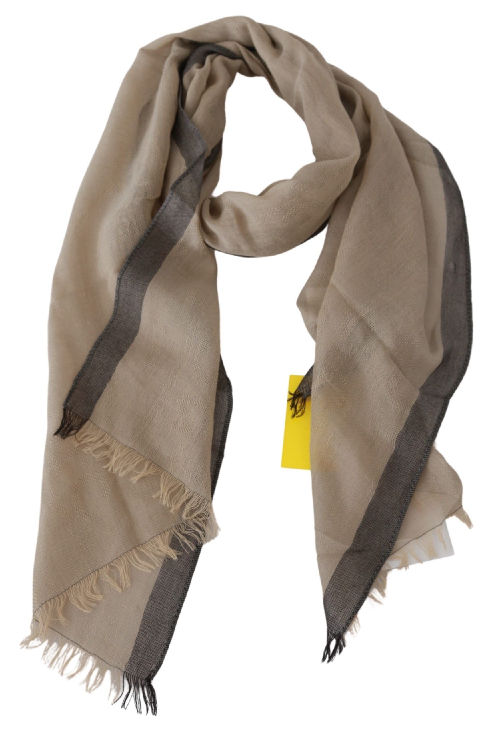 Elegant Beige Cotton Scarf for Women - SEHABRANDS