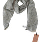 Chic Cotton Scarf in Beige & Blue Fantasy Print - SEHABRANDS