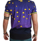 Dolce & Gabbana Purple Cotton Round Neck T-Shirt with Pig Motif