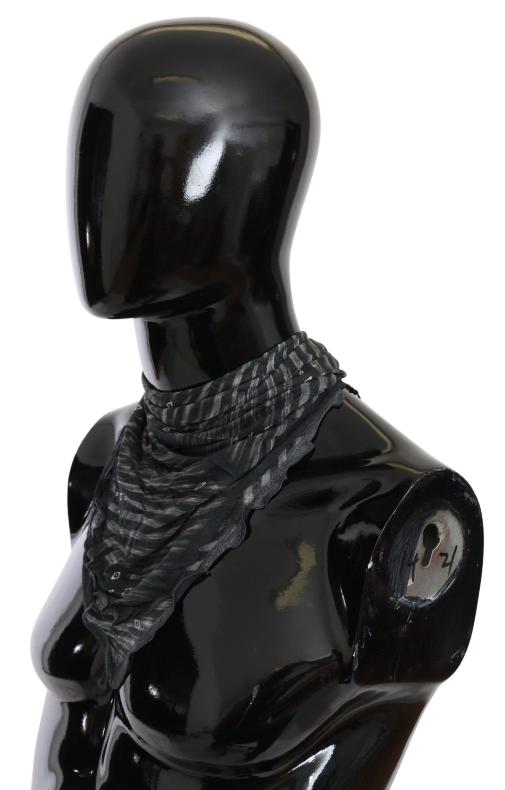 Elegant Black Striped Men's Viscose Scarf - SEHABRANDS