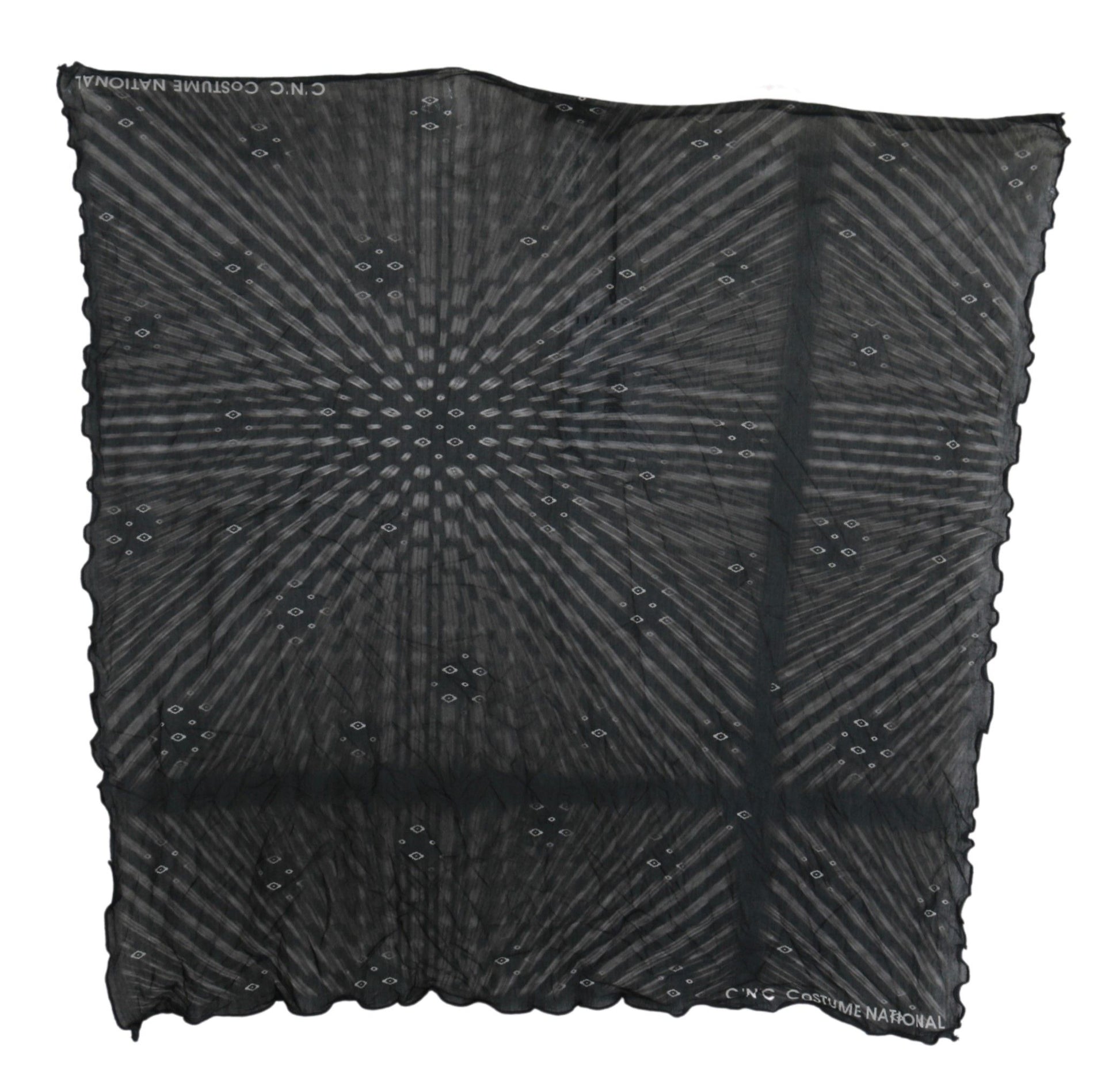 Elegant Black Striped Men's Viscose Scarf - SEHABRANDS