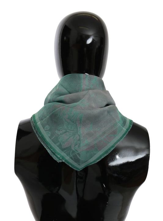 Elegant Silk Green Printed Scarf - SEHABRANDS