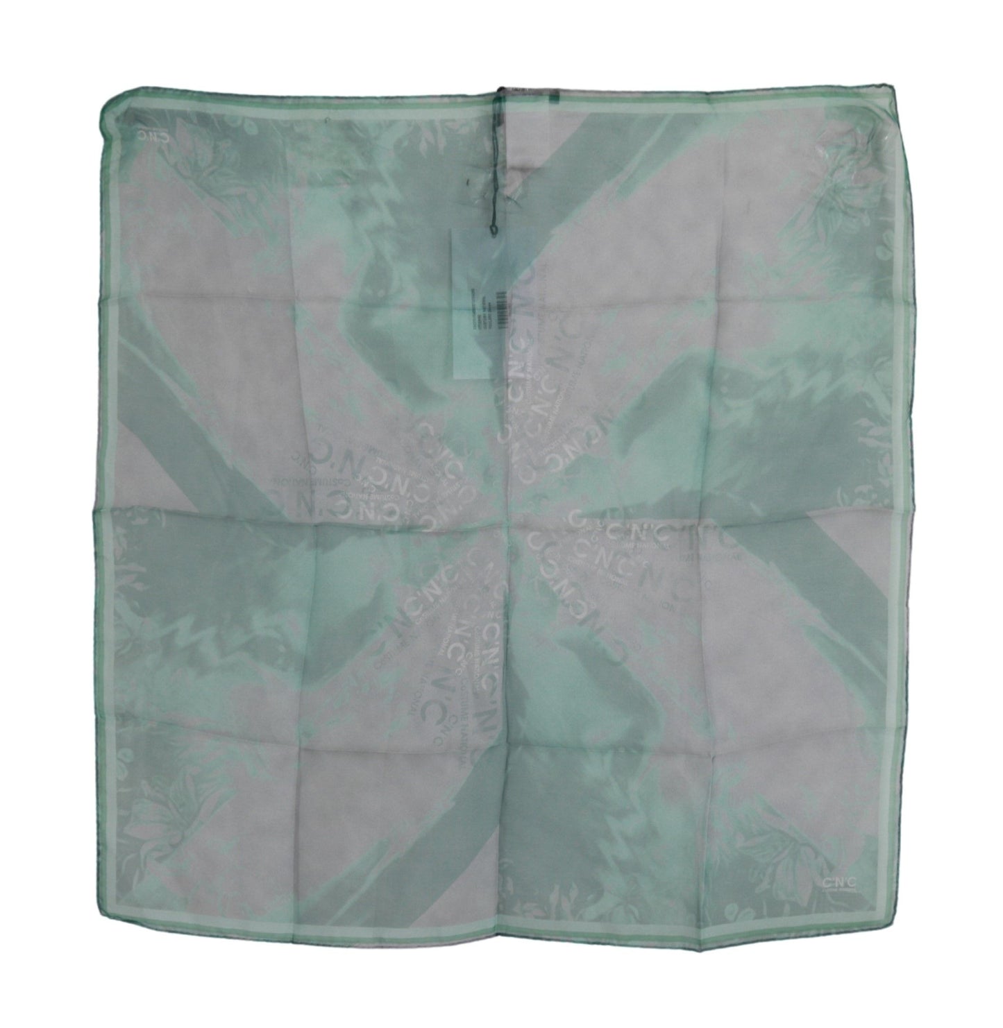 Elegant Silk Green Printed Scarf - SEHABRANDS