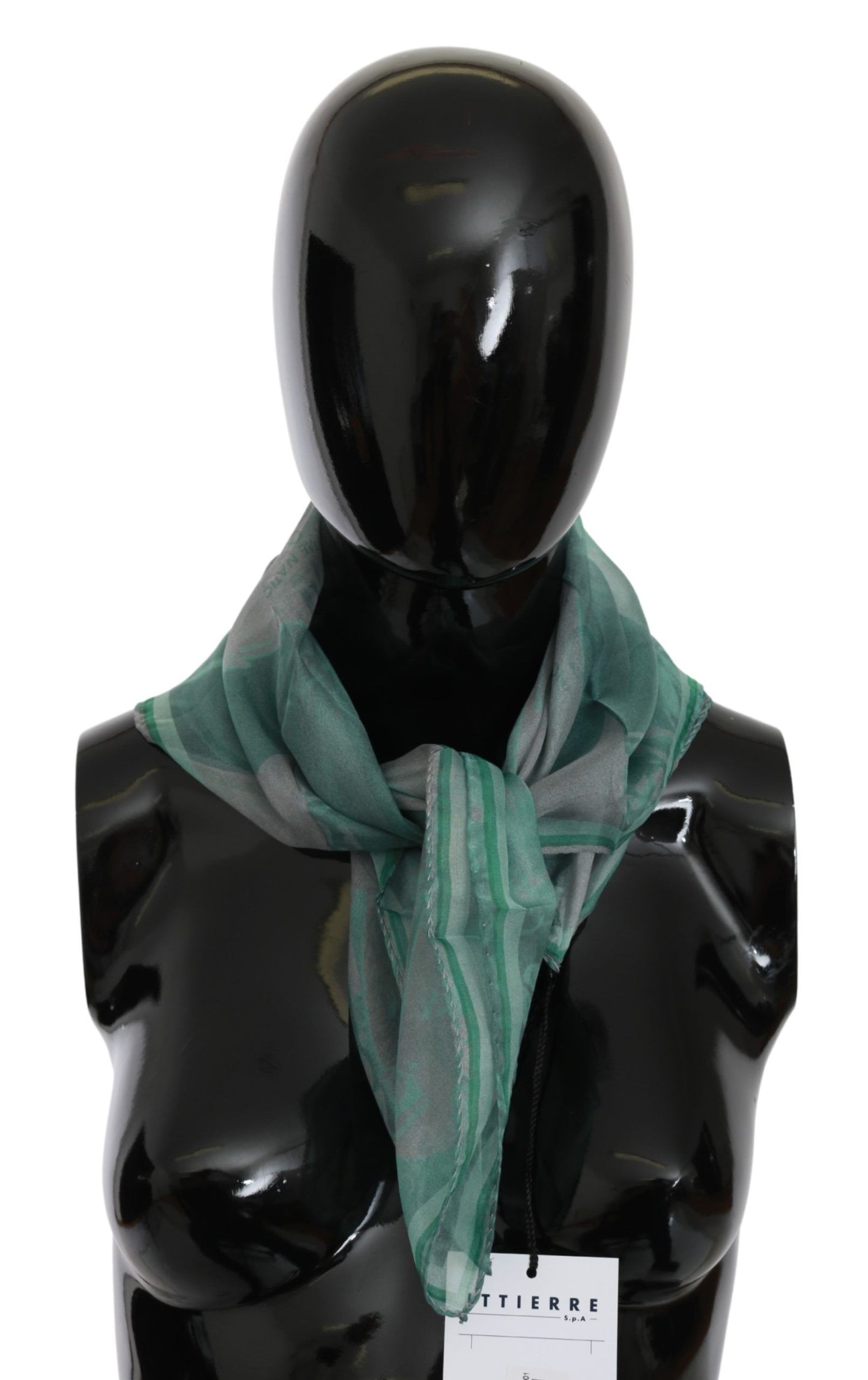 Elegant Silk Green Printed Scarf - SEHABRANDS