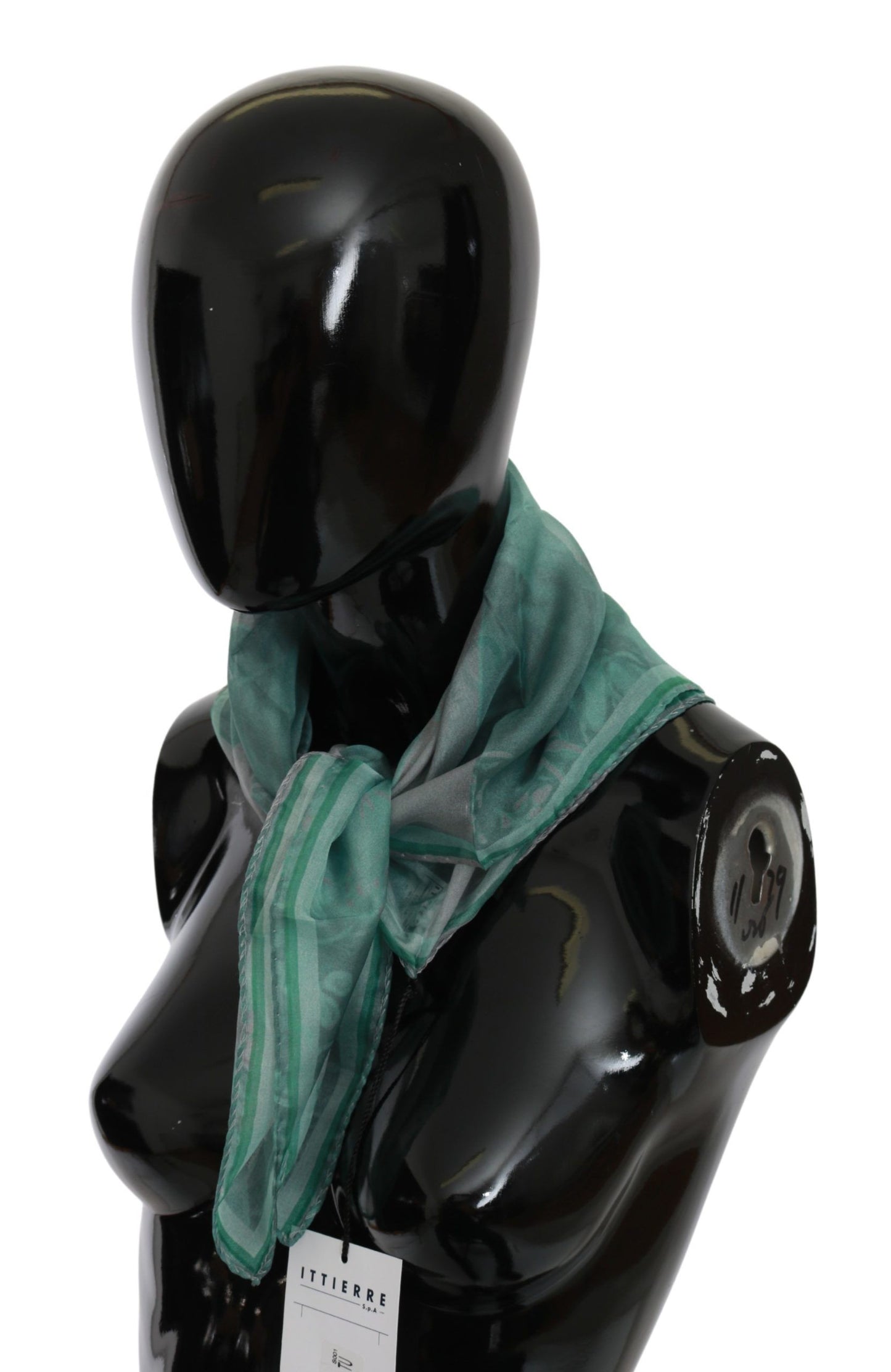 Elegant Silk Green Printed Scarf - SEHABRANDS