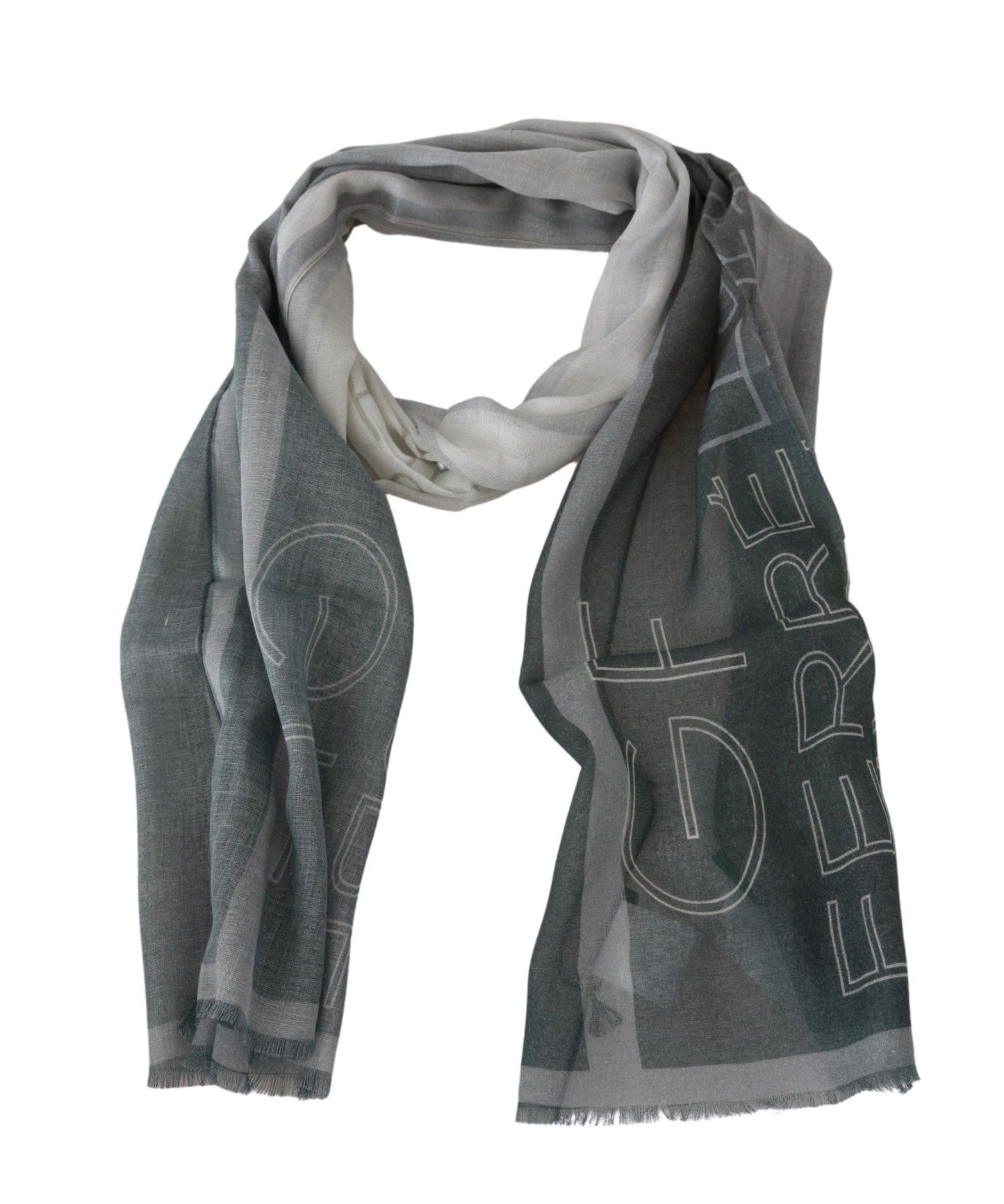 Elegant Blue Gray Patterned Scarf - SEHABRANDS