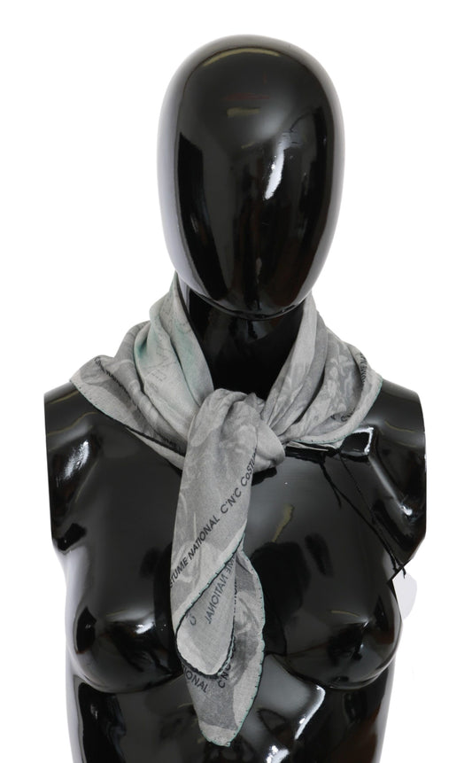 Elegant Gray Silk Scarf for Women - SEHABRANDS