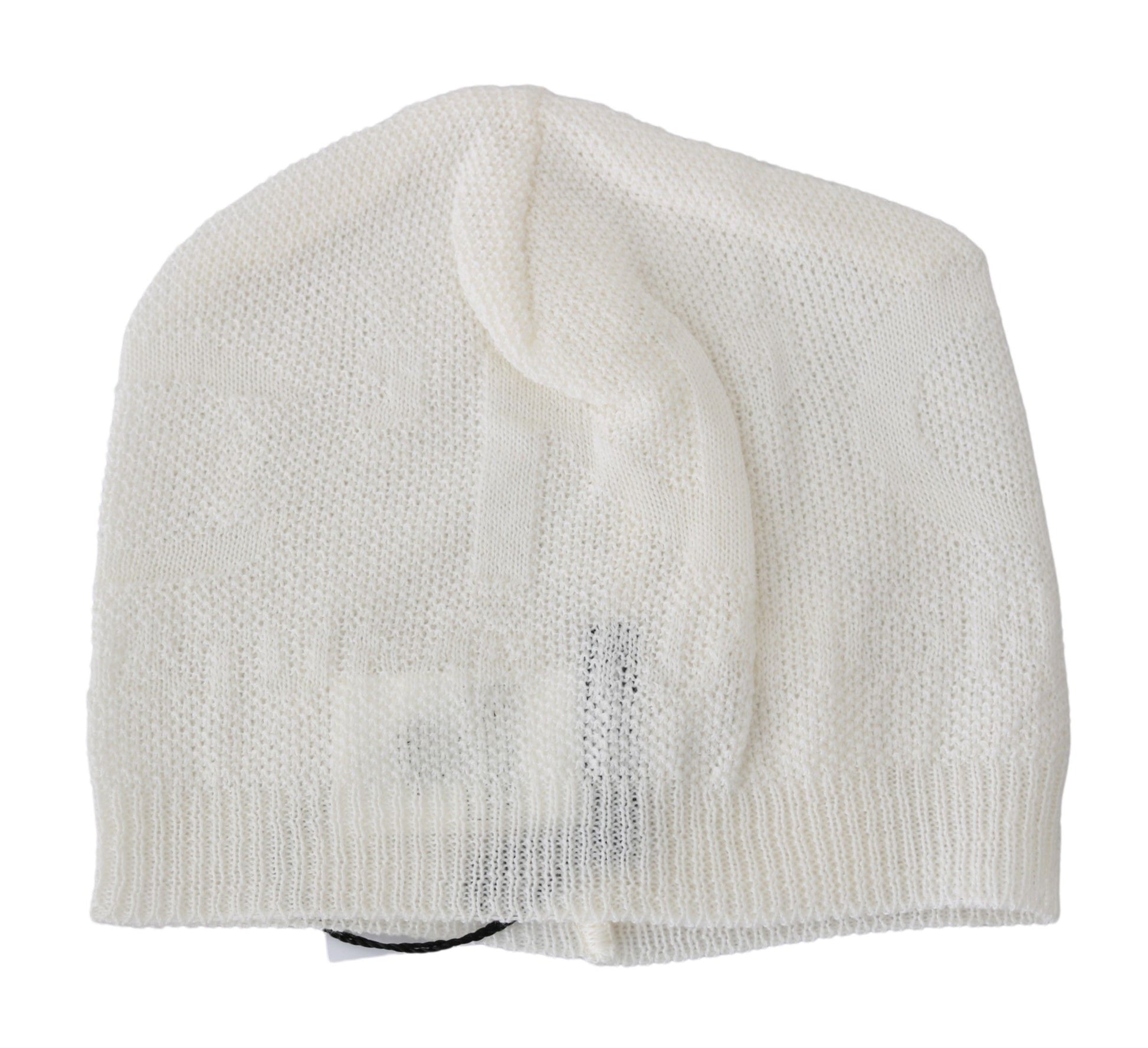 Elegant White Wool Blend Beanie Hat - SEHABRANDS