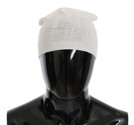 Elegant White Wool Blend Beanie Hat - SEHABRANDS