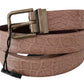 Dolce & Gabbana Elegant Exotic Skin Brushed Gold Buckle Belt