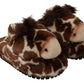 Dolce & Gabbana Elegant Giraffe Pattern Slides for Sophisticated Comfort