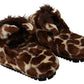 Dolce & Gabbana Elegant Giraffe Pattern Slides for Sophisticated Comfort