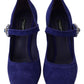 Dolce & Gabbana Elegant Purple Suede Mary Janes Pumps