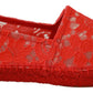 Dolce & Gabbana Red Viscose Espadrilles Flat Shoes