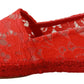 Dolce & Gabbana Red Viscose Espadrilles Flat Shoes