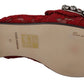 Dolce & Gabbana Radiant Red Slide Flats with Crystal Embellishments