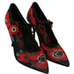 Dolce & Gabbana Floral Mary Janes Pumps with Crystal Detail