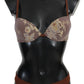 PINK MEMORIES Elegant Brown Lace Two-Piece Swimsuit