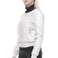 Chic Beige Perforated Faux Leather Jacket - SEHABRANDS