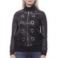 Chic Eco-Leather Studded Slim Jacket - SEHABRANDS