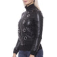 Chic Eco-Leather Studded Slim Jacket - SEHABRANDS