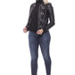 Chic Eco-Leather Studded Slim Jacket - SEHABRANDS