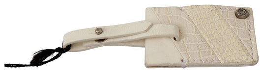 Elegant Beige Leather Keychain - SEHABRANDS