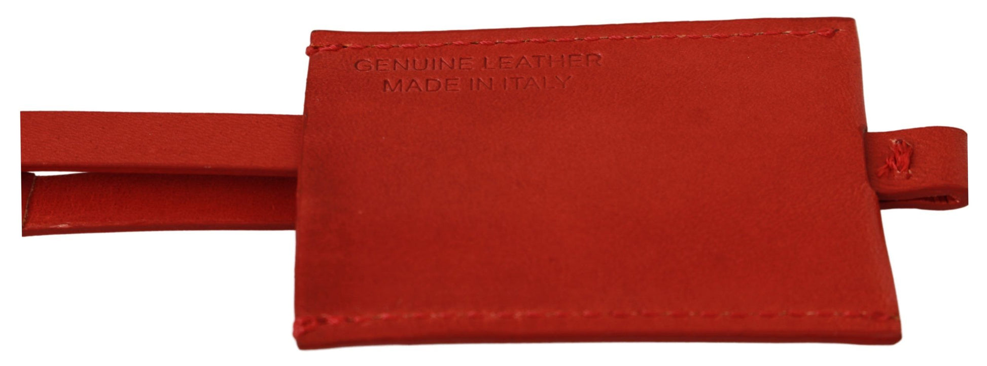 Elegant Leather and Metal Keychain - Red - SEHABRANDS