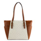 Charlotte Signature Leather Large Top Zip Tote Handbag Bag (Vanilla) - SEHABRANDS