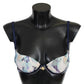 Elegant Push-Up Bra in Blue Print - SEHABRANDS