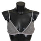 Sequined Gray Triangolo Bra Luxury Underwear - SEHABRANDS