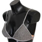 Sequined Gray Triangolo Bra Luxury Underwear - SEHABRANDS